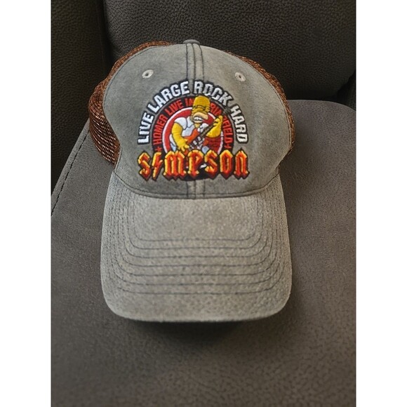Homer Simpson Live Large Rock Hard Baseball Hat Rock N' Jelly Roll - Picture 1 of 5